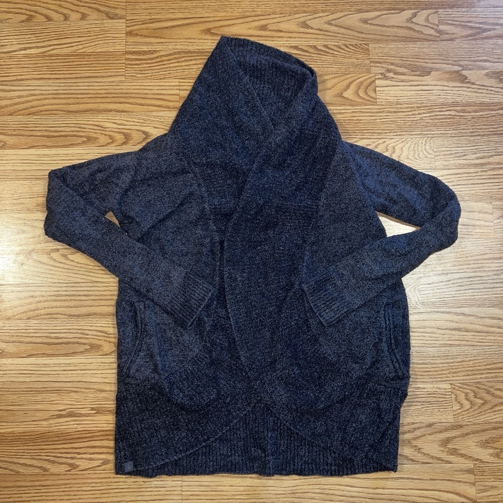 Barefoot Dreams Cozy Chic Lite Circle Cardigan Black Size XS/S Soft Relaxed - Picture 3 of 7